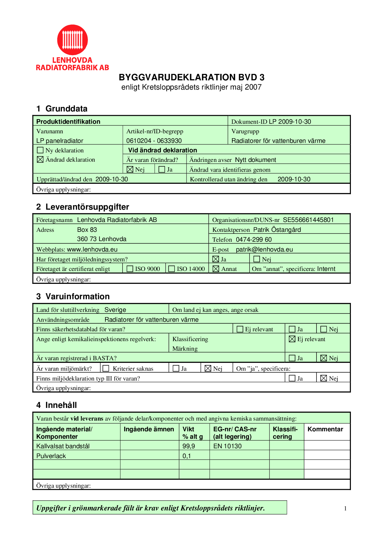 Panelradiator LP-Kompakt